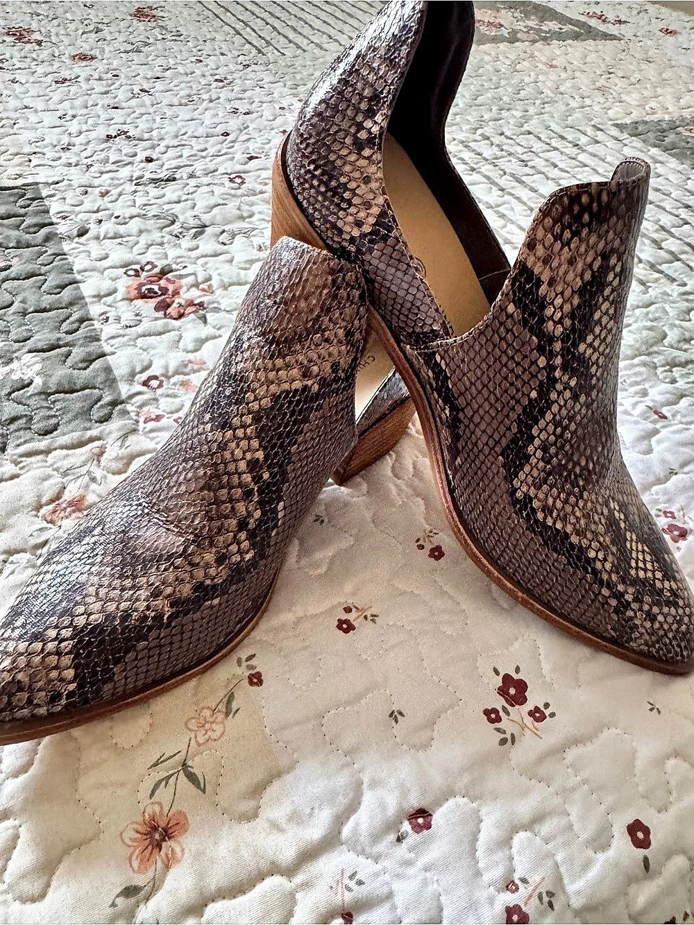 Chinese Laundry Focus Snakeskin Cutout Ankle Booties